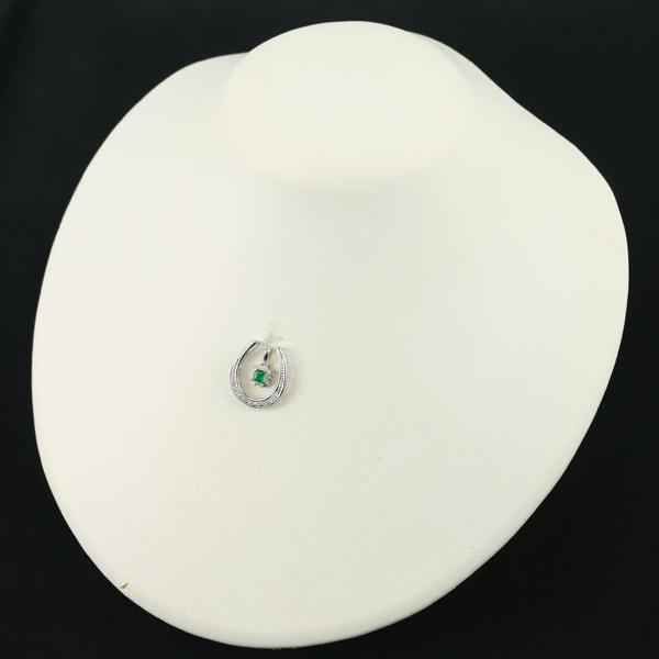 エメラルド 0.17ct ダイヤ ダイヤモンド 0.24ct ホースシュー 3WAY ペンダントトップ Pt900 GENJ 大幅値下げ品 |  | 05