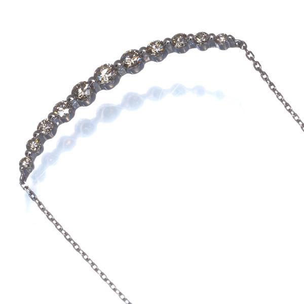 ブラウンダイヤ ダイヤモンド 0.50ct 11P ネックレス Pt900/Pt850 GENJ