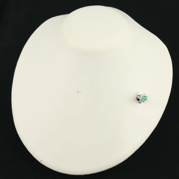 エメラルド 0.40ct ダイヤ ダイヤモンド 0.50ct クラシック フラワー ブローチ Pt900 GENJ