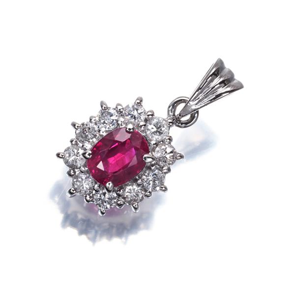 ルビー 0.59ct ダイヤ ダイヤモンド 0.27ct クラシック ペンダント