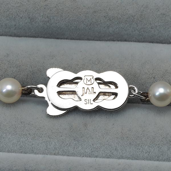 未使用に近い　MIKIMOTO ミキモト パール ネックレス 真珠 シルバー MIKIMOTO（ミキモト） ネックレス パール 真珠 5.0-7.2mm シルバー BLJ