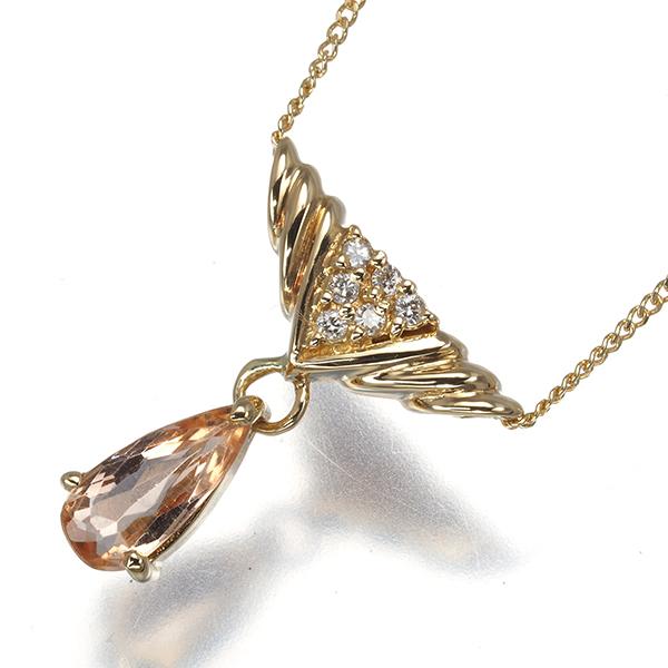 ウノアエレ ネックレス インペリアルトパーズ 0.69ct ダイヤ ダイヤモンド 0.05ct ペアシェイプカット K18YG BLJ/GENJ 大幅値下げ品 | UNOAERRE | 04