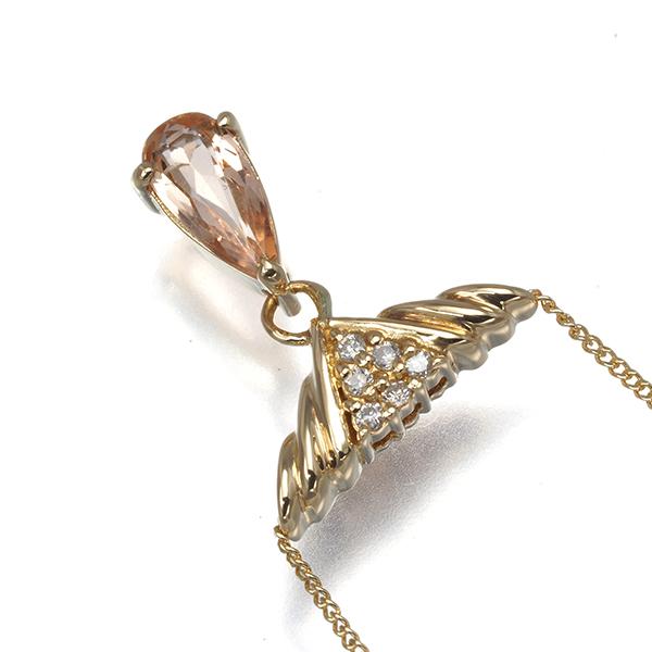 ウノアエレ ネックレス インペリアルトパーズ 0.69ct ダイヤ ダイヤモンド 0.05ct ペアシェイプカット K18YG BLJ/GENJ 大幅値下げ品 | UNOAERRE | 01