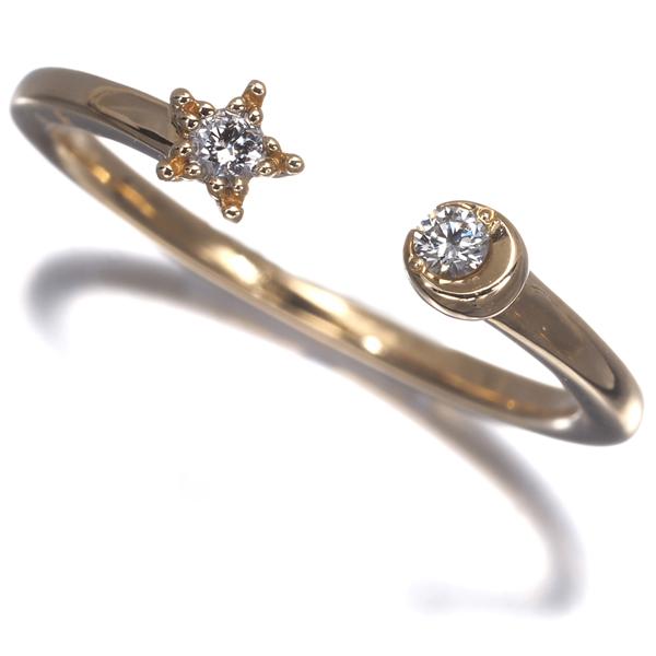 star jewelry k18 9号リング DIAMOND BOW RING(1ZR1256)K18 リング 