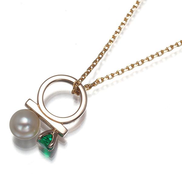 TASAKI（タサキ） ネックレス パール 真珠 4.0mm エメラルド プチ