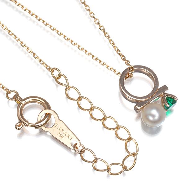 TASAKI（タサキ） ネックレス パール 真珠 4.0mm エメラルド プチ