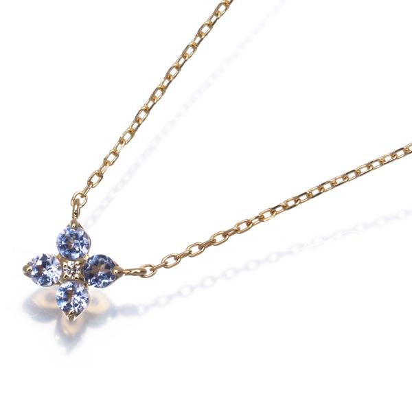 ヴァンドーム ネックレス タンザナイト ダイヤ ダイヤモンド カローラ フラワー K18YG BLJ/GENJ 大幅値下げ品_4