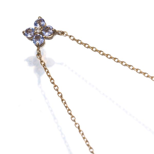 ヴァンドーム ネックレス タンザナイト ダイヤ ダイヤモンド カローラ フラワー K18YG BLJ/GENJ 大幅値下げ品_1