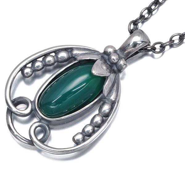 Georg Jensen（ジョージ ジェンセン） ネックレス グリーンアゲート 