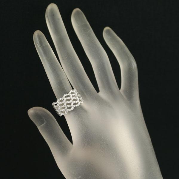 ダイヤ ダイヤモンド 1.12ct ウェーブ 透かし リング K18WG ソーティング 指輪 GENJ_6