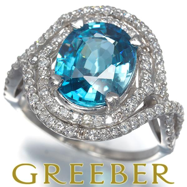 ブルー ジルコン 5.292ct ダイヤ ダイヤモンド 0.90ct リング Pt900 ソーティング 指輪 GENJ : グリーバー ...
