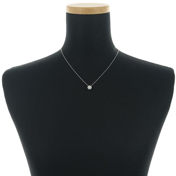 ダイヤ ダイヤモンド 0.22ct/0.21ct サークル ネックレス K18WG GENJ 