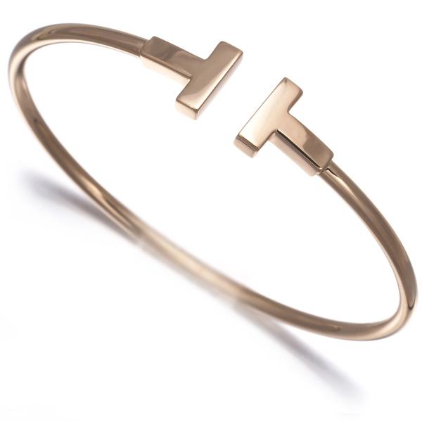 TIFFANY&Co.（ティファニー） ブレスレット Tワイヤー バングル K18PG