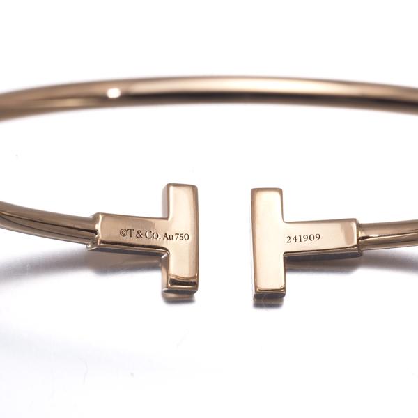 TIFFANY&Co.（ティファニー） ブレスレット Tワイヤー バングル K18PG