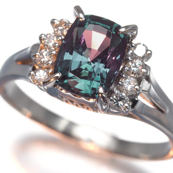 クレサンベール リング 再結晶アレキサンドライト 2.03ct ダイヤ ダイヤモンド 0.20ct 17号 Pt900 指輪 BLJ/GENJ | KYOCERA | 01
