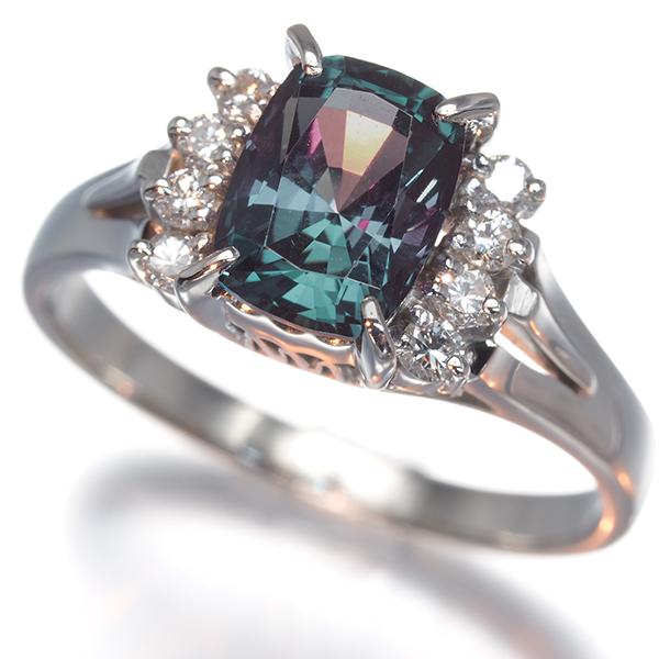 クレサンベール リング 再結晶アレキサンドライト 2.03ct ダイヤ ダイヤモンド 0.20ct 17号 Pt900 指輪 BLJ/GENJ | KYOCERA | 03