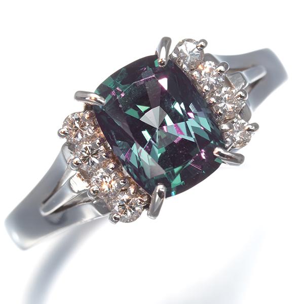 クレサンベール リング 再結晶アレキサンドライト 2.03ct ダイヤ ダイヤモンド 0.20ct 17号 Pt900 指輪 BLJ/GENJ | KYOCERA | 05