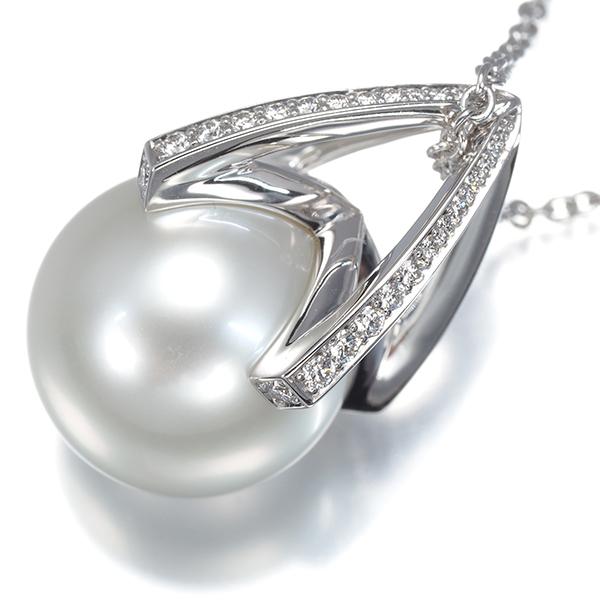 チャーム 美品 ミキモト K18 ダイヤ計0.24ct デザイン ペンダントトップ