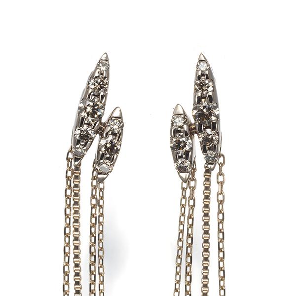 カシケイ ピアス ブラウンダイヤ ダイヤモンド 0.48ct ネイキッド 