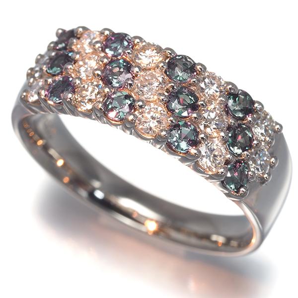 アレキサンドライト 0.58ct ダイヤ ダイヤモンド 0.50ct パヴェ リング Pt900 ソーティング 指輪 GENJ |  | 01