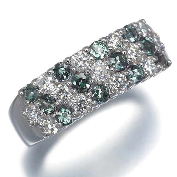 アレキサンドライト 0.58ct ダイヤ ダイヤモンド 0.50ct パヴェ リング Pt900 ソーティング 指輪 GENJ |  | 02
