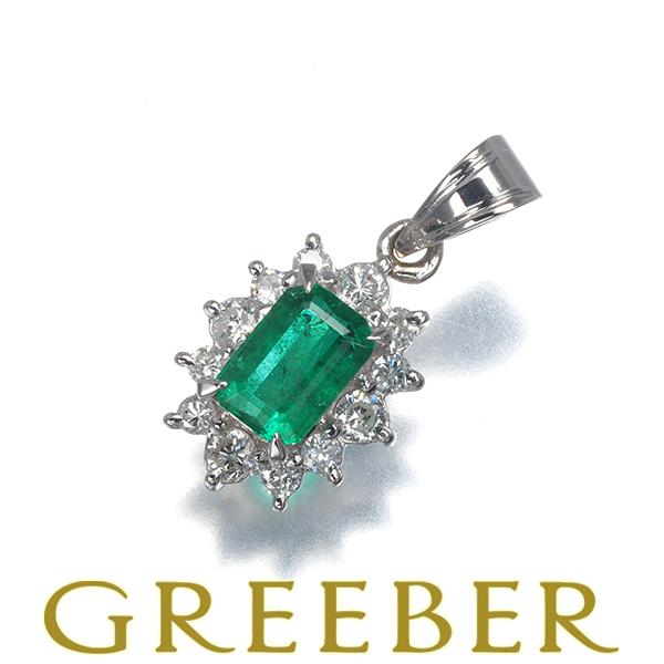 エメラルド 0.50ct ダイヤ ダイヤモンド 0.20ct クラシック ペンダントトップ Pt850 GENJ 大幅値下げ品 | 