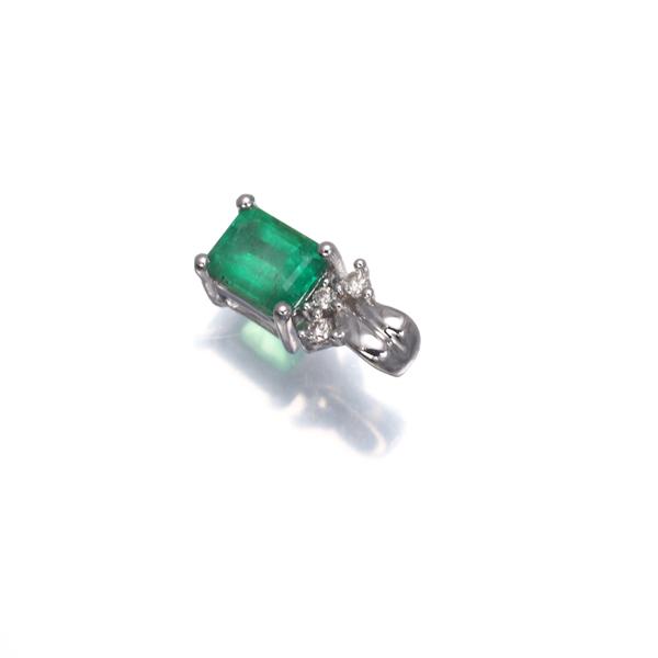エメラルド 0.38ct ダイヤ ダイヤモンド 0.02ct ペンダントトップ 
