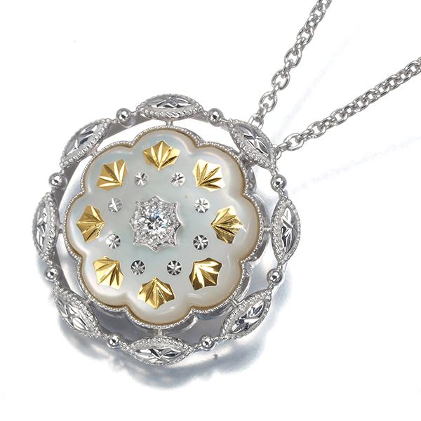 MIKIMOTO（ミキモト） ネックレス シェル ダイヤ ダイヤモンド 0.02ct