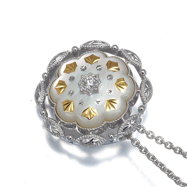 MIKIMOTO（ミキモト） ネックレス シェル ダイヤ ダイヤモンド 0.02ct