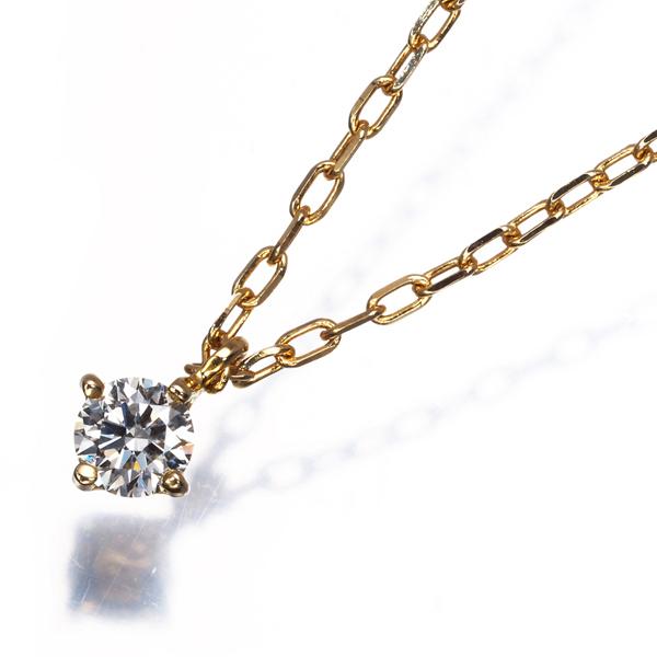 ダイヤ ダイヤモンド 0.1ct 一粒 ネックレス K18YG GENJ : グリーバー 