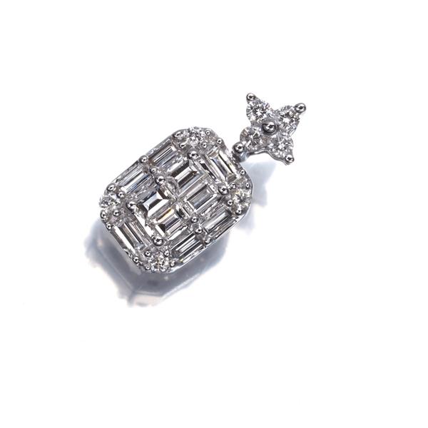 ダイヤ ダイヤモンド 0.35ct バゲット 2種カット ペンダントトップ 
