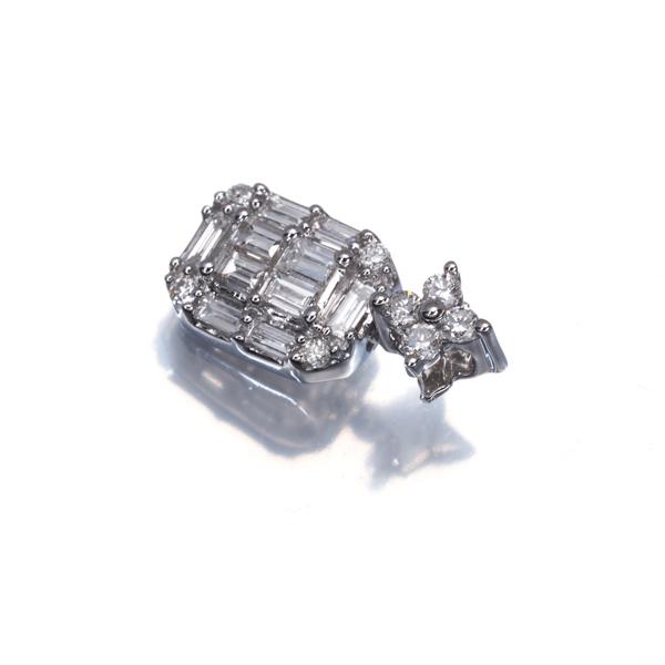 ダイヤ ダイヤモンド 0.35ct バゲット 2種カット ペンダントトップ 