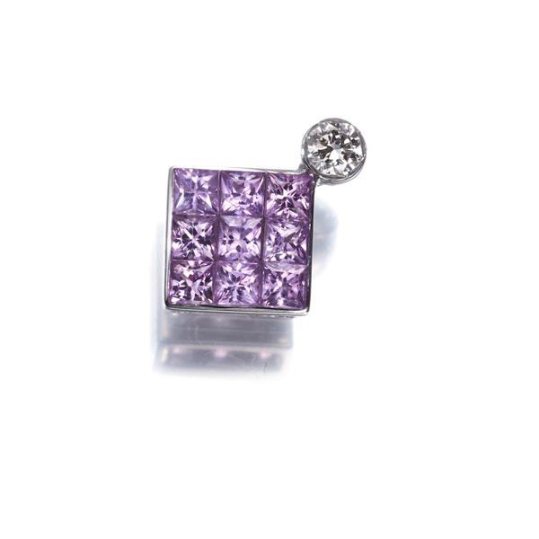 ピンクサファイア 0.57ct ダイヤ ダイヤモンド 0.08ct ミステリー 