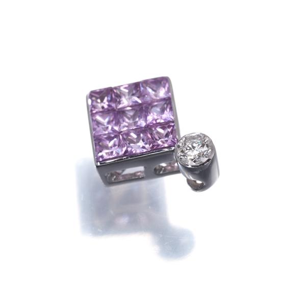 ピンクサファイア 0.57ct ダイヤ ダイヤモンド 0.08ct ミステリー 