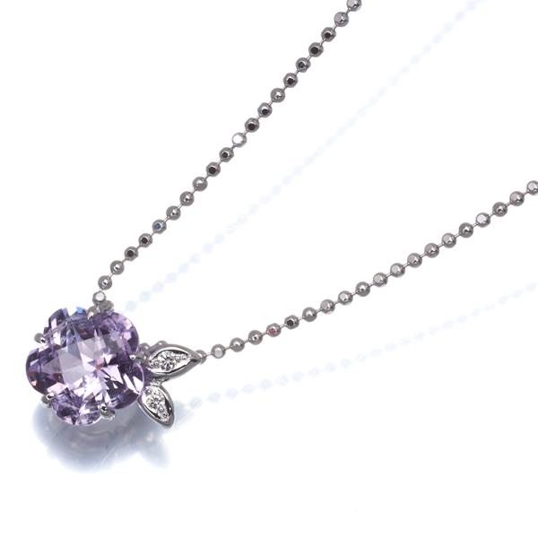 TASAKI タサキ ネックレス アメジスト ダイヤ ダイヤモンド 0.02ct フラワー K18WG BLJ_4