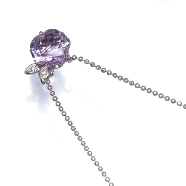 TASAKI タサキ ネックレス アメジスト ダイヤ ダイヤモンド 0.02ct フラワー K18WG BLJ_1