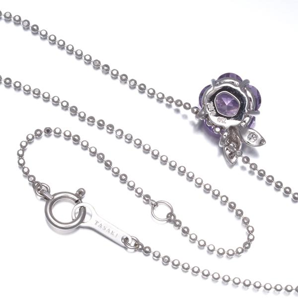 TASAKI タサキ ネックレス アメジスト ダイヤ ダイヤモンド 0.02ct フラワー K18WG BLJ_2