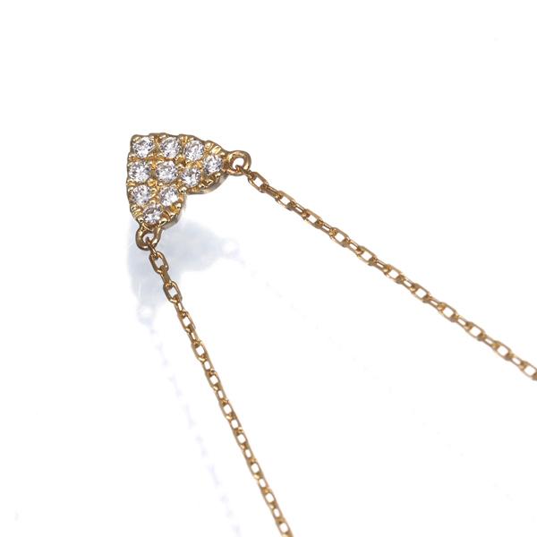 アーカー ネックレス ダイヤ ダイヤモンド 0.05ct ハートパヴェ K18YG