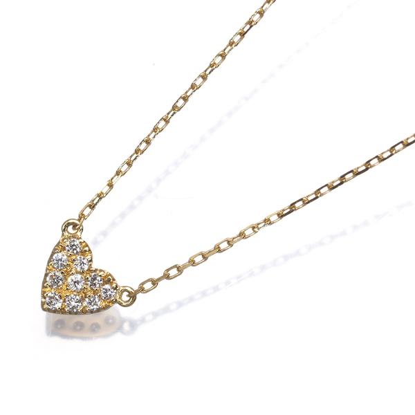 アーカー ネックレス ダイヤ ダイヤモンド 0.05ct ハートパヴェ K18YG BLJ_4