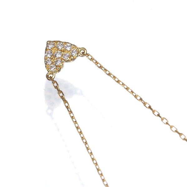 アーカー ネックレス ダイヤ ダイヤモンド 0.05ct ハートパヴェ K18YG BLJ_1
