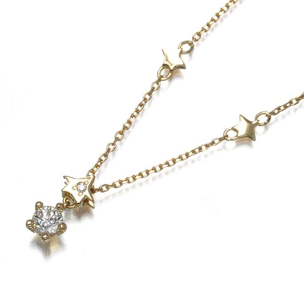 フェスタリア ネックレス ダイヤ ダイヤモンド 0.13ct/0.004ct Wish upon a star K18YG BLJ/GENJの画像
