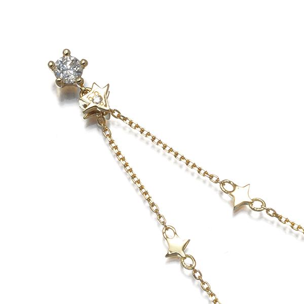 フェスタリア ネックレス ダイヤ ダイヤモンド 0.13ct/0.004ct Wish upon a star K18YG BLJ/GENJの画像