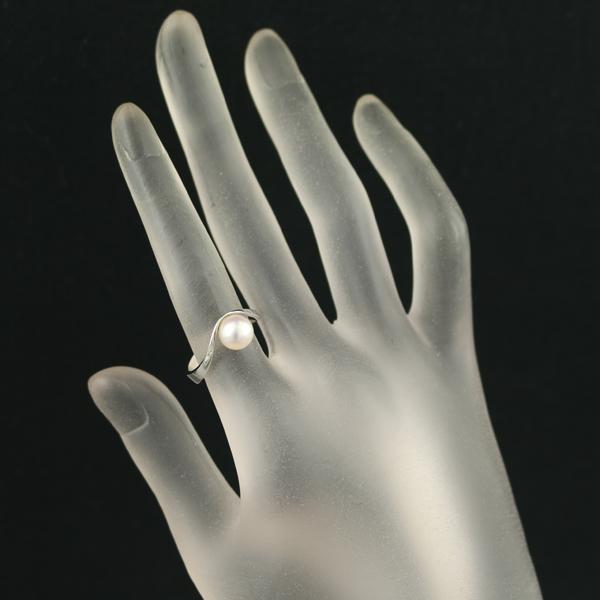ジョージジェンセン パールリング　WG 難有り Georg Jensen（ジョージ ジェンセン） リング パール 真珠 7.1mm 11.5