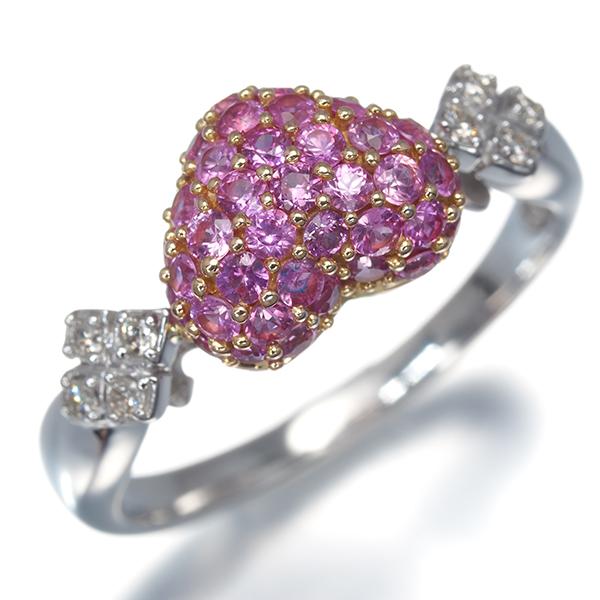 笠原真寿美 リング ピンクサファイア 0.80ct ダイヤ ダイヤモンド 0.05 