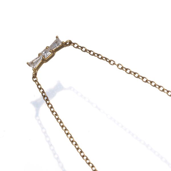 AHKAH（アーカー） ネックレス ダイヤ ダイヤモンド 0.08ct リボン