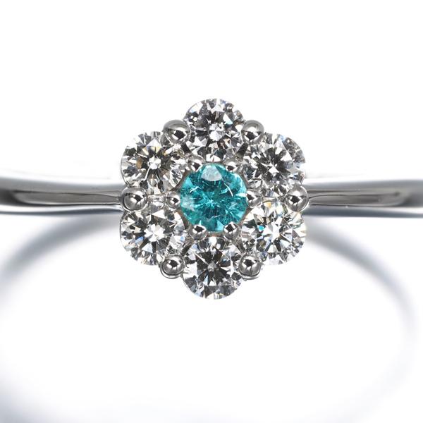 パライバトルマリン 0.05ct ダイヤ ダイヤモンド 0.29ct フラワー 