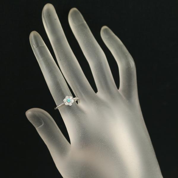 パライバトルマリン 0.05ct ダイヤ ダイヤモンド 0.29ct フラワー 