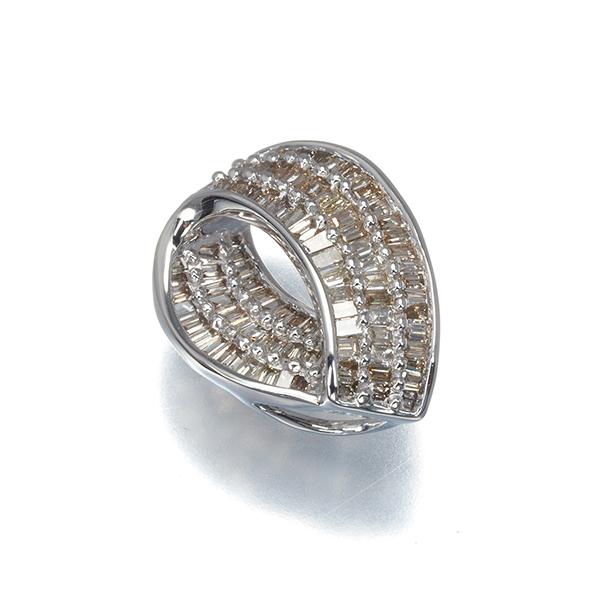 ブラウンダイヤ ダイヤモンド 0.50ct テーパーカット ペンダントトップ 
