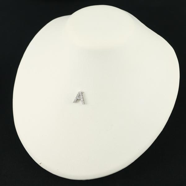 ライトブラウンダイヤ ダイヤモンド 0.32ct アルファベット イニシャル A ペンダントトップ K18WG GENJの画像