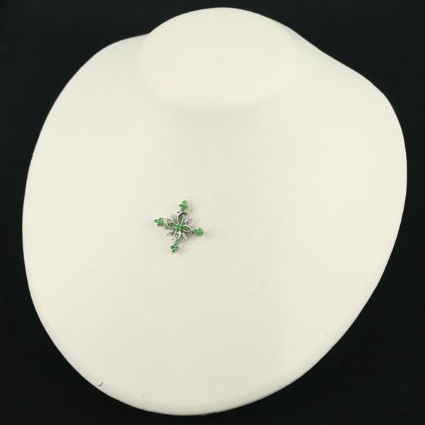 グリーンガーネット 0.50ct ダイヤ ダイヤモンド 0.05ct クロス 